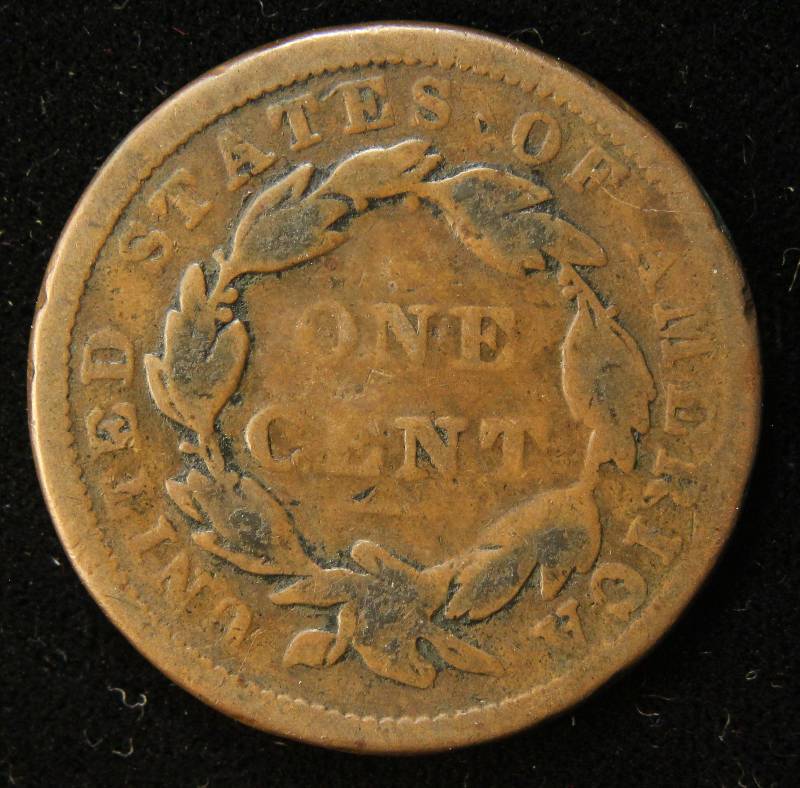 1838 US CORONET HEAD LARGE CENT