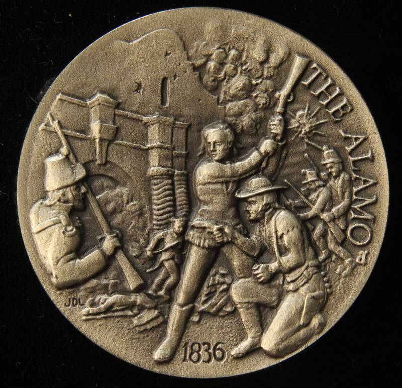 VINTAGE FALL OF THE ALAMO 1.11 TROY OZ. STERLING SILVER ART ROUND LONGINES SYMPHONETTE SOCIETY