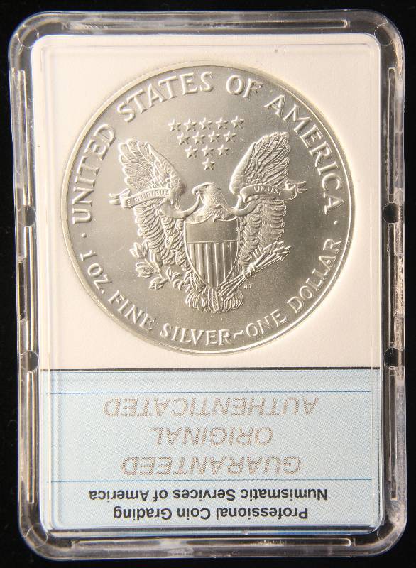 1991 AMERICAN SILVER EAGLE 1 TROY OZ. .999 FINE SILVER MS70 PCGNS