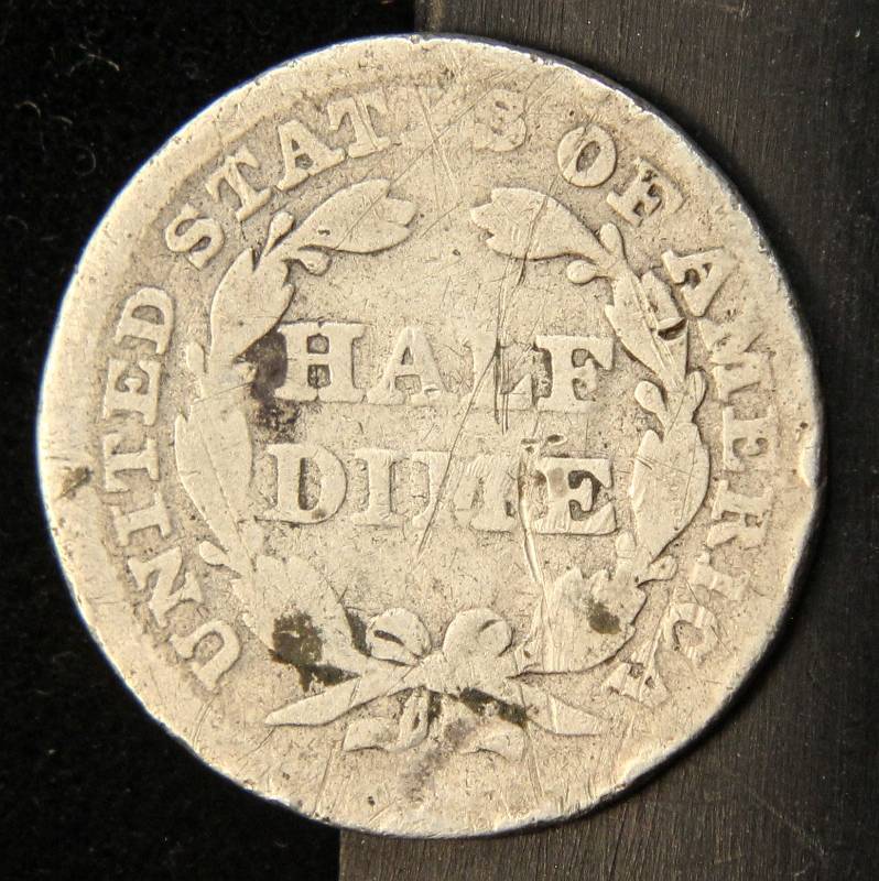 1857 US SEATED LIBERTY SILVER HALF DIME