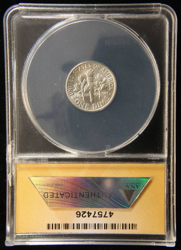 1949 ROOSEVELT SILVER DIME MS65 ANACS