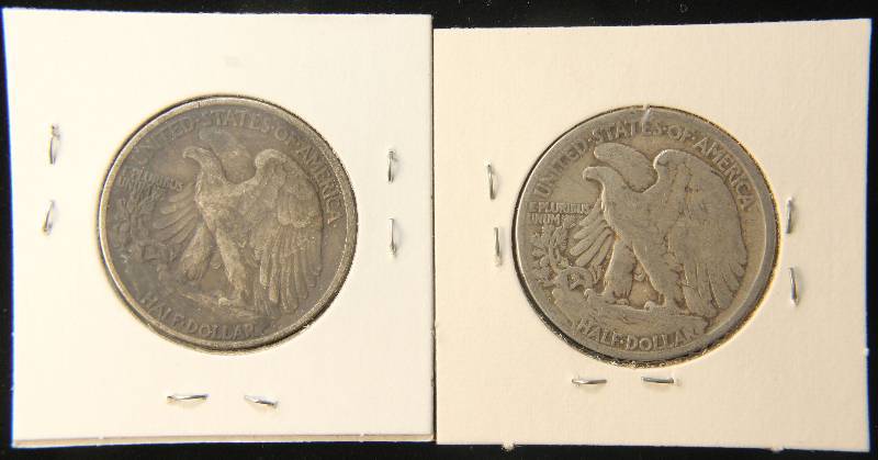 2 SILVER HALF DOLLARS 1943 & 1945-D WALKING LIBERTY