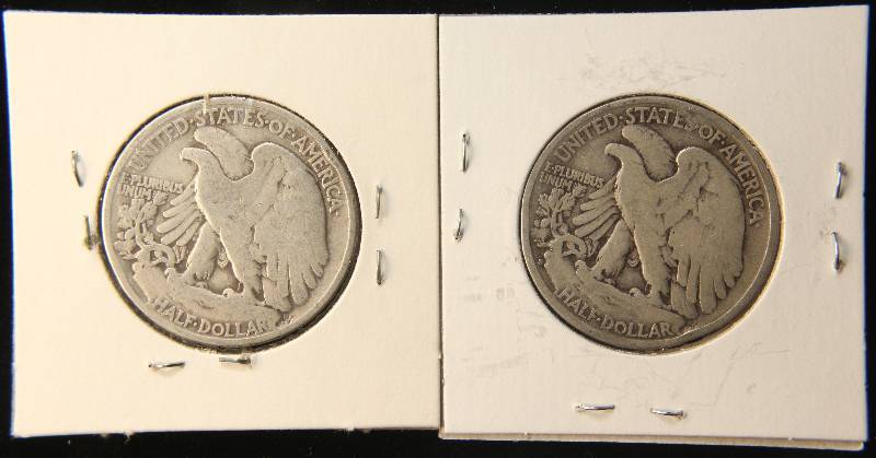 2 SILVER WALKING LIBERTY HALF DOLLARS 1940 & 1942-S