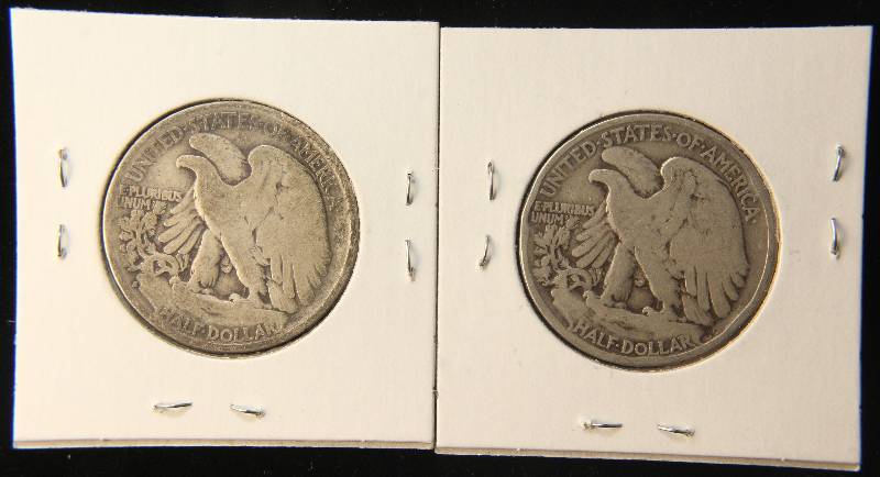 2 SILVER WALKING LIBERTY HALF DOLLARS 1936 & 1936-S