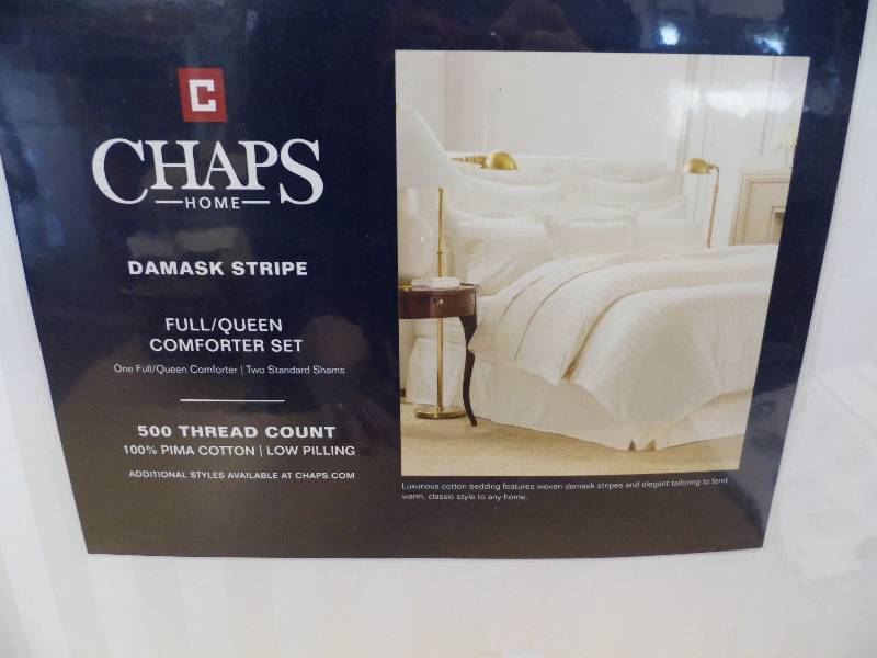 Chaps Damask Striped Comforter New Overstock Store Returns