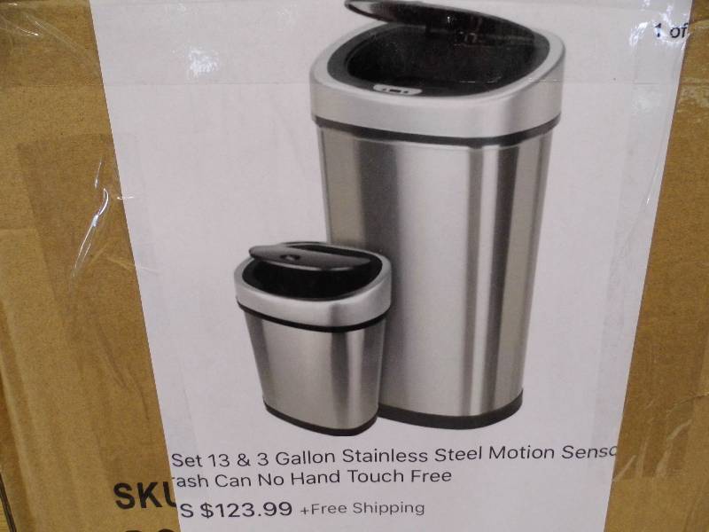 2 Piece Stainless Steel Garbage Cans