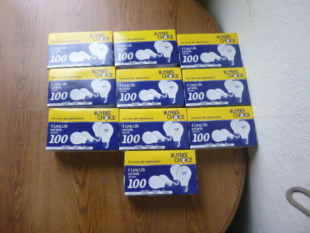 lot 11 image: 10 Packs of 100 Watt Light Bulbs