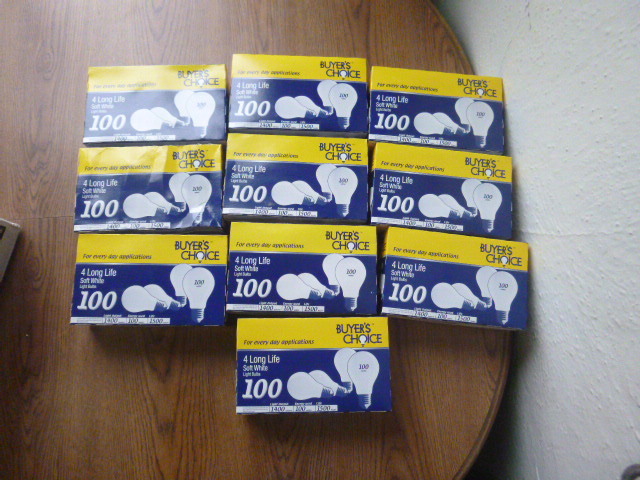 lot 12 image: 10 Packs of 100 Watt Light Bulbs