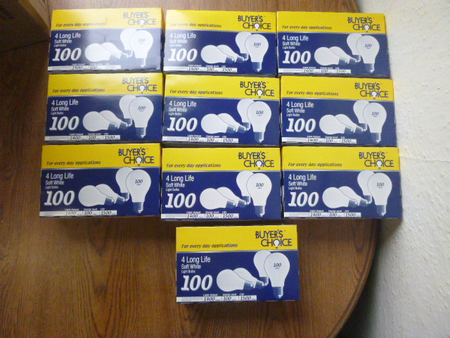 lot 13 image: 10 Packs of 100 Watt Light Bulbs
