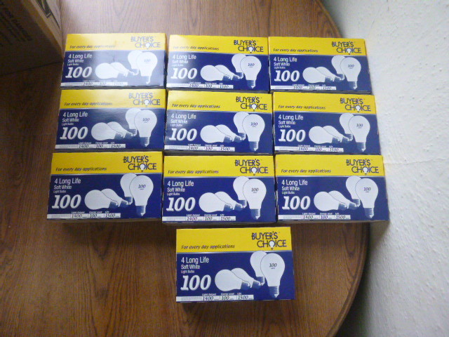 lot 14 image: 10 Packs of 100 Watt Light Bulbs