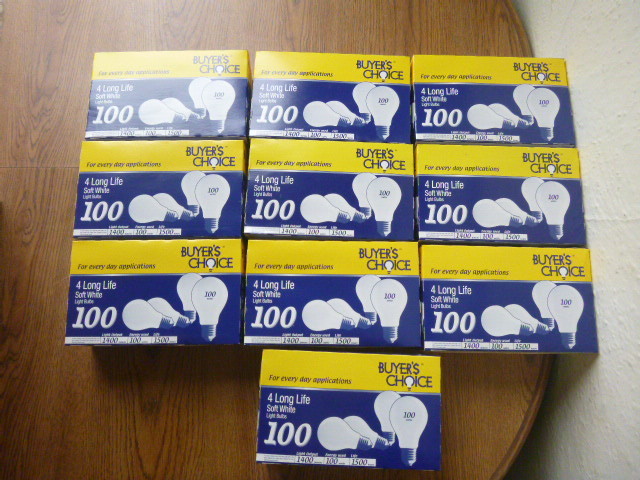 lot 17 image: 10 Packs of 100 Watt Light Bulbs