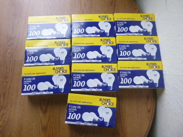 lot 18 image: 10 Packs of 100 Watt Light Bulbs