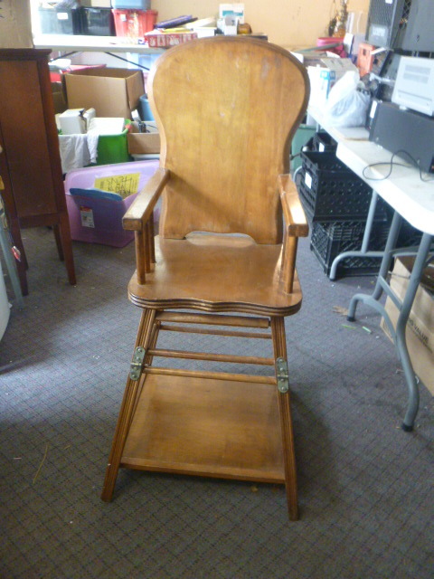 lot 122 image: Old Wooden High Chair