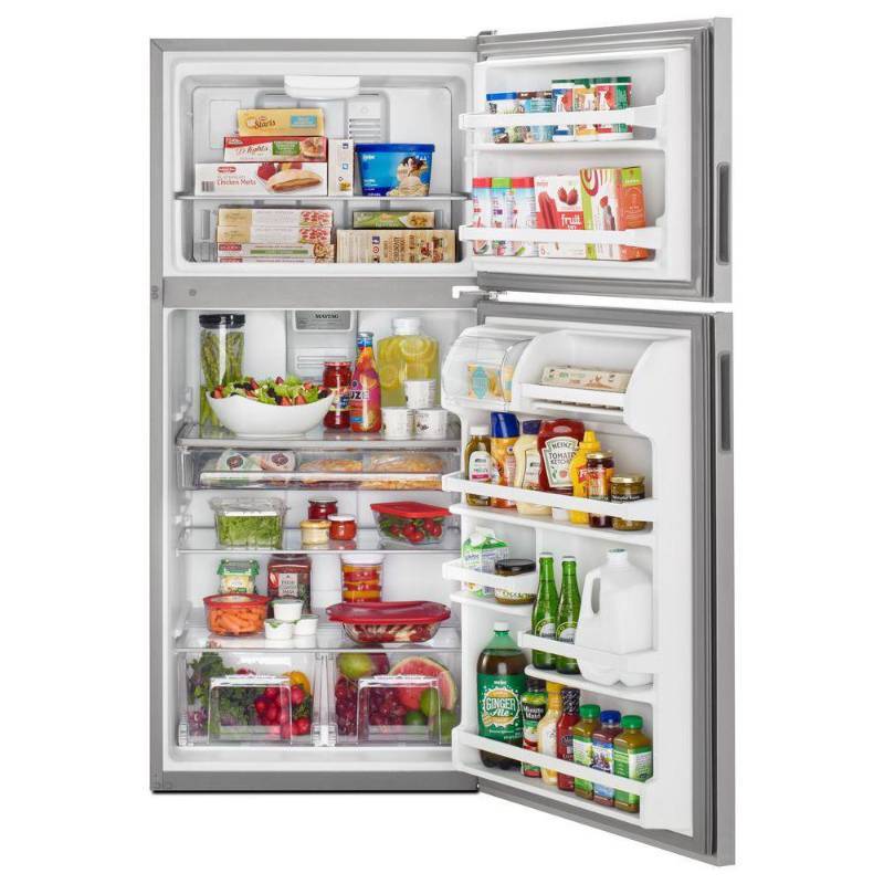 lot 5 image: BRAND NEW - WITH WARRANTY - MAYTAG MODEL # (MRT118FFFZ) - Top Freezer Refrigerator - 29.8 - 18.1 cu ft - Stainless Steel - MSRP $ 899.99
