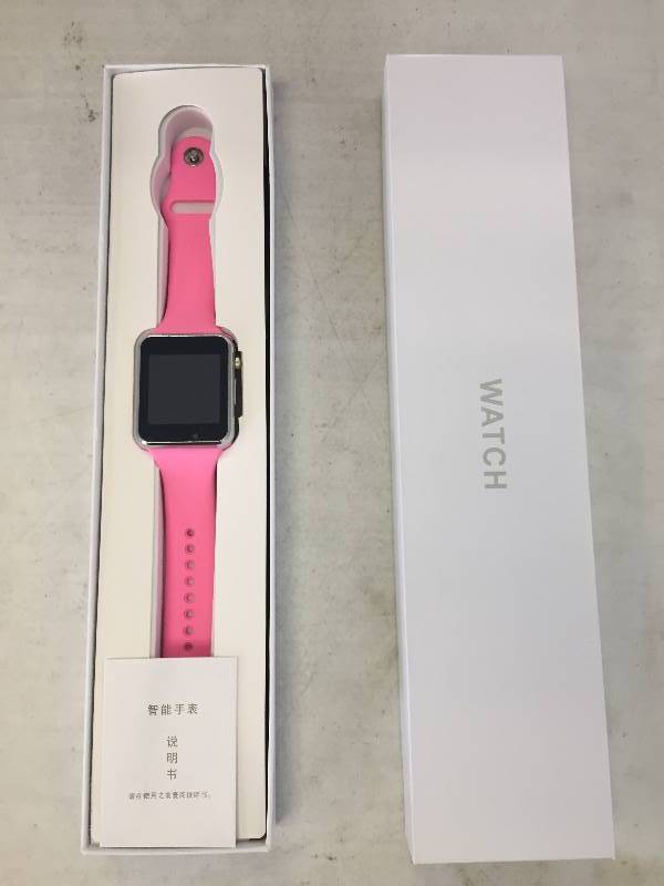 lot 37 image: NEW, BSWG10 Bluetooth Smart Wrist Watch With Camera (PINK)