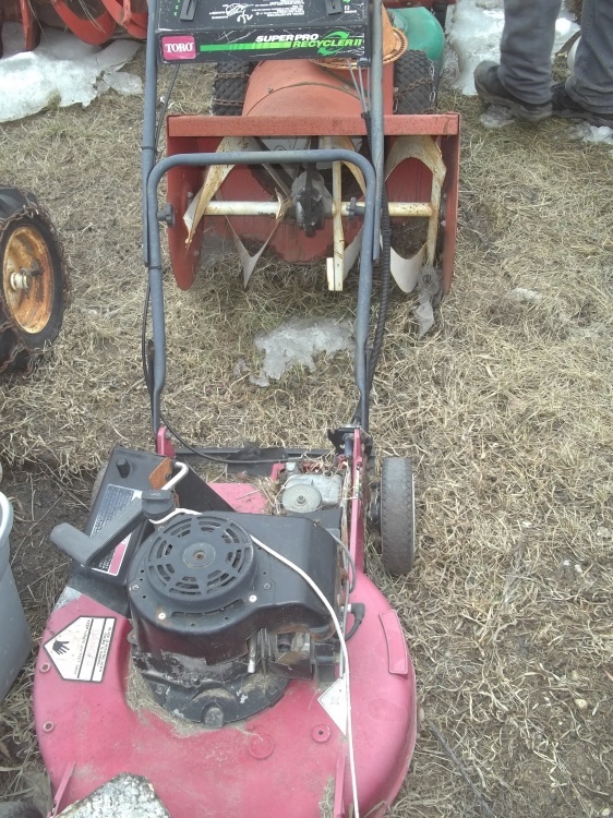 lot 136 image: Push Lawn Mower , snow blower for parts or repair Toro, Craftsman