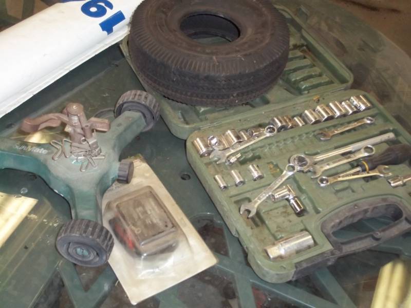 lot 156 image: Tools, Tire and Sprinkler