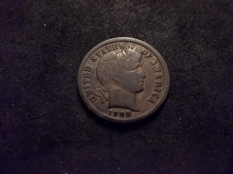 1908 D Barber Dime
