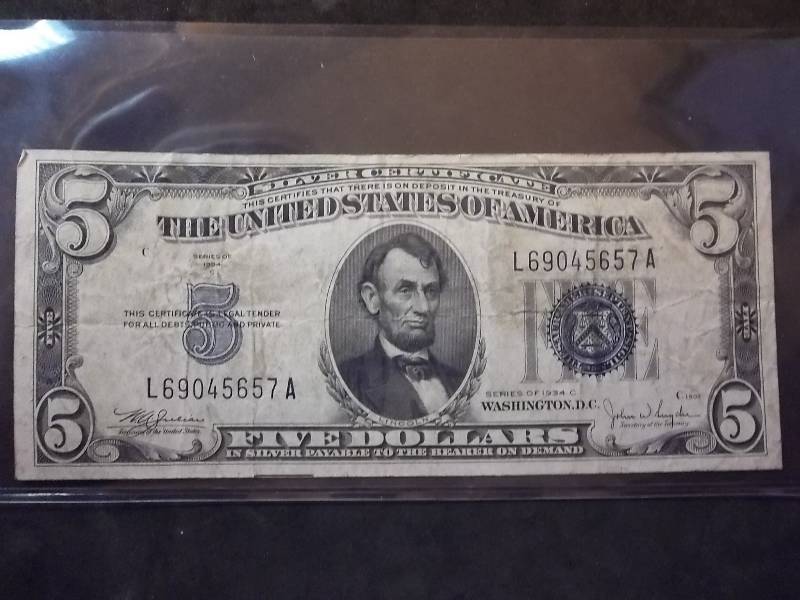 5 Dollar Federal Reserve Note Series 1934 C