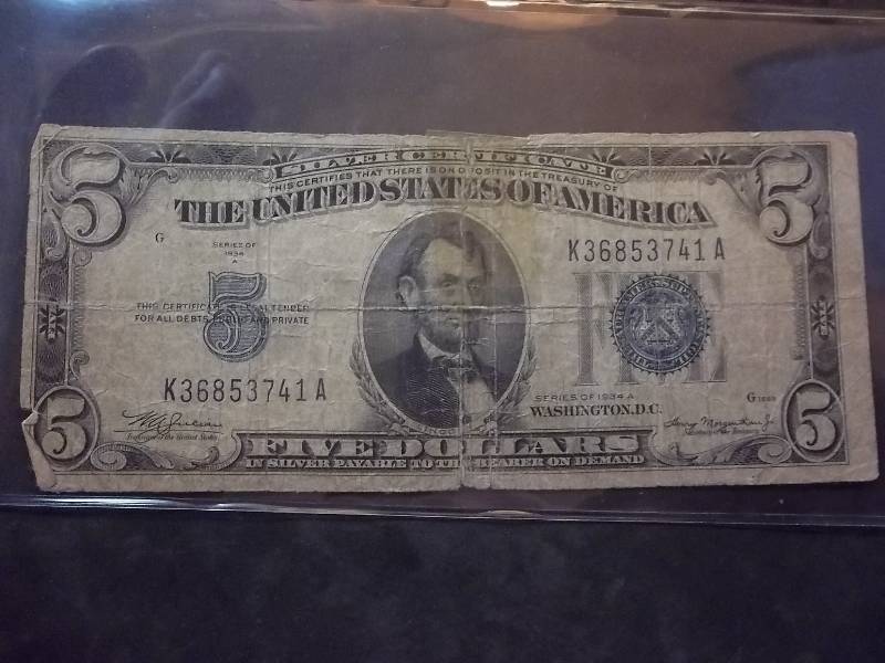 5 Dollar Federal Reserve Note Series 1934 A