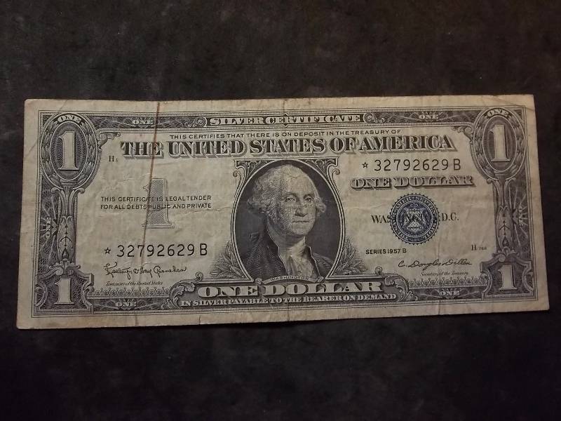1 Dollar US Silver Certificate Series 1957B Star Note