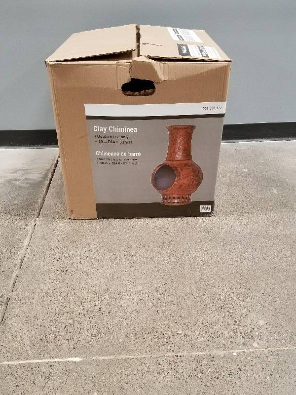 lot 13 image: Unbranded 19 in. Clay Chiminea