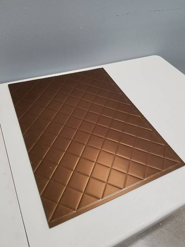 lot 42 image: Fasade 24 in. x 18 in. Quilted PVC Decorative Backsplash Panel in Oil Rubbed Bronze