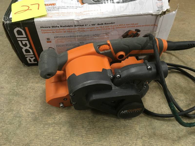 Ridgid Heavy Duty Cariable Speed 3 x 18 Belt Sander used in working condition