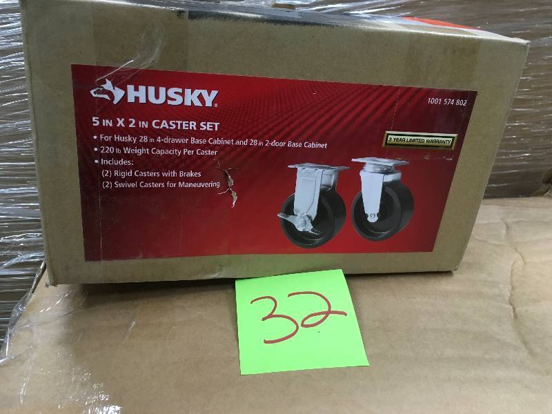 Husky 5 in x 2 in. Caster Set open Box looks in new condition