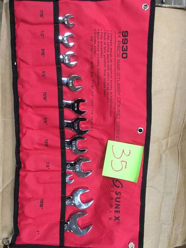 Stubby Combination Sea Wrench Set, 11 Pieces