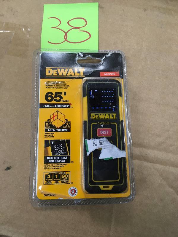 DeWalt Laser Distance Meter, 65 ft. Maximum open Box looks in new condition