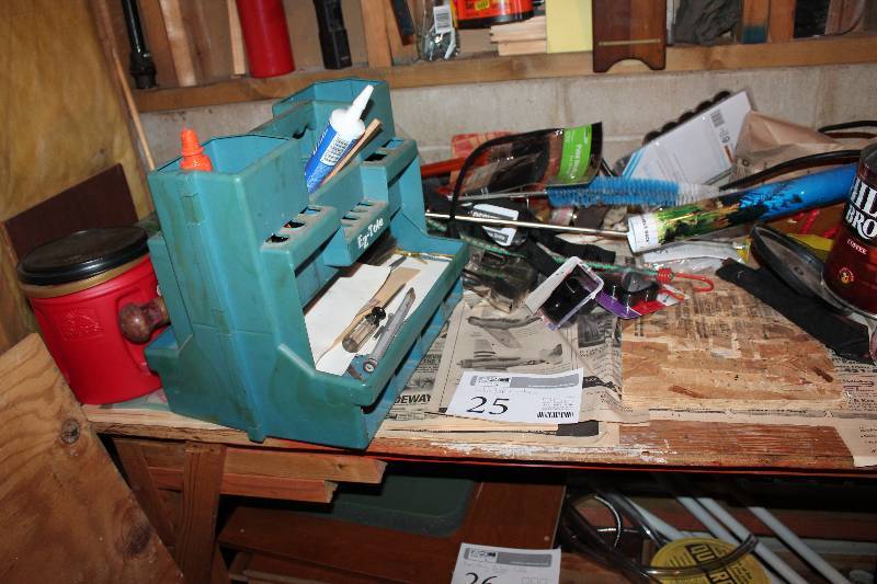 lot 25 image: Tool Caddy, Misc Tools, Hardware, And More