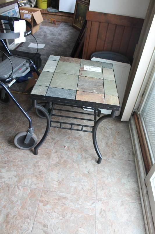 lot 88 image: Stone Tile End Table
