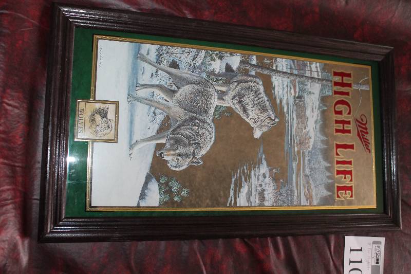 lot 110 image: Miller High Life Beer Wolves Mirror