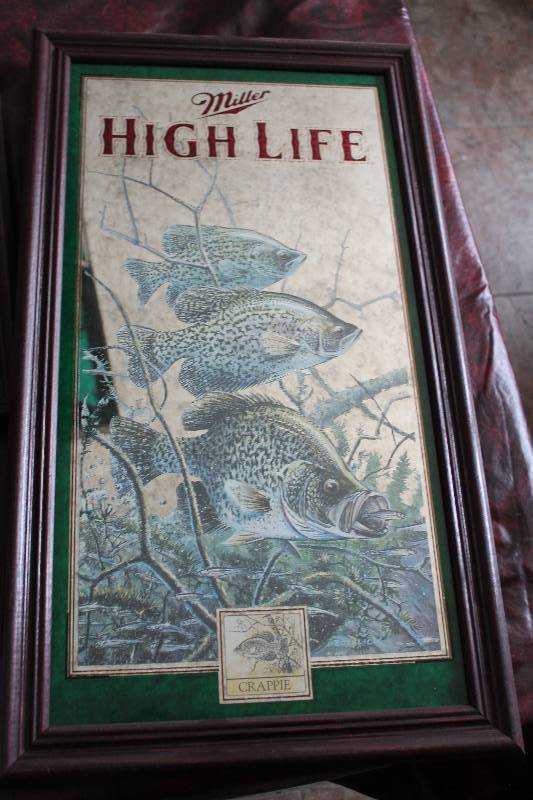 lot 108 image: Miller High Life Beer Crappie Mirror