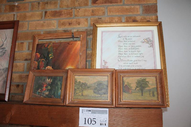 lot 105 image: Lot of (5) Framed Art