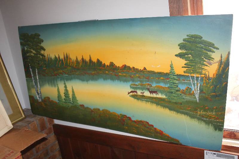 lot 101 image: Lot of (2) Signed Framed Matted Paintings - J. Overbeck, E.P. Stunkel 1957