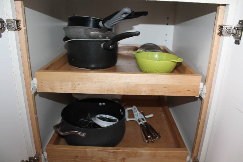 lot 139 image: Pots, Pans, Strainers, Misc Utensils, Mixer, And More