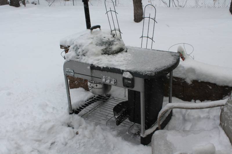 lot 223 image: Weber Propane Grill w Rubbermaid Accessory
