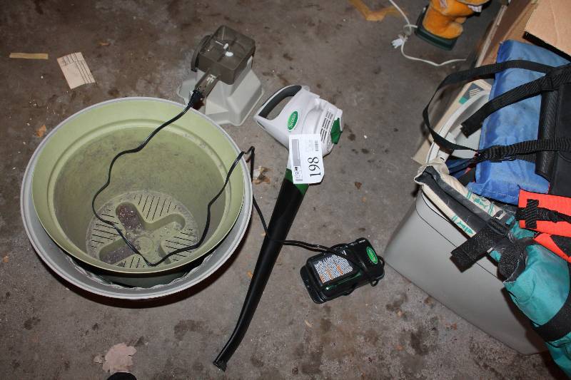 lot 198 image: Electric Leaf Blower, Flower Pots