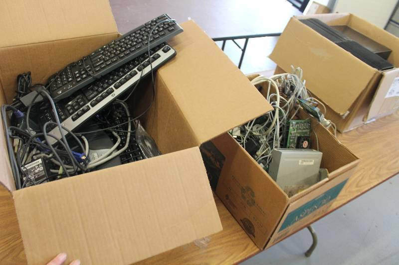 lot 47 image: Lot of (2) Boxes of Computer Keyboards, Mice, Misc Cables