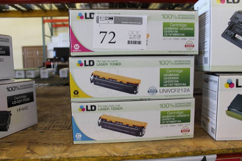 lot 72 image: Lot of (3) LD Remanufactured HP Laser Toner Cartridges