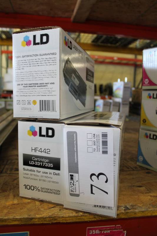 lot 73 image: Lot of (3) LD Remanufactured Dell Laser Toner Cartridges
