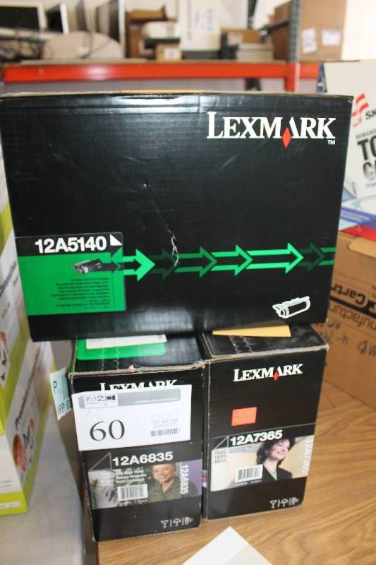 lot 60 image: Lot of (3) Lexmark High Yield Print Cartridges