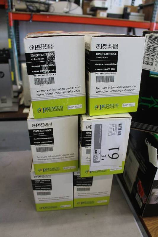 lot 61 image: Lot of (6) Premium Compatibles Xerox Phaser 6200 Black Toner Cartridges