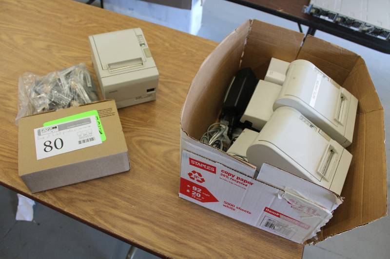 lot 80 image: Box Lot of Epson Label Printers w Accessories