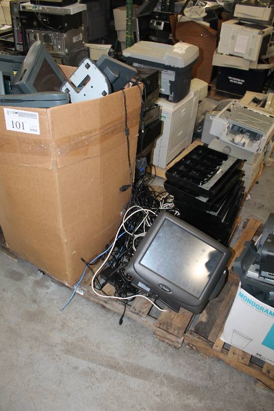 lot 101 image: Pallet Lot of Micros Screens, Tills, Cash Register Misc