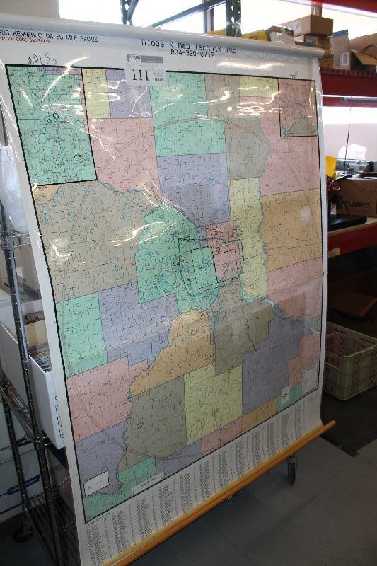 lot 111 image: Mounted Map of Minnesota