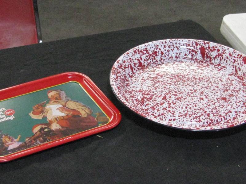 Enamelware & Coke Tray