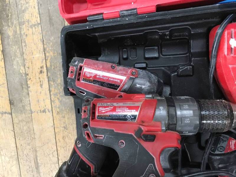 Milwaukee M12 Fuel 12V Lithium-Ion Cordless Hammer DrillDriver and Impact kit used  in working condition